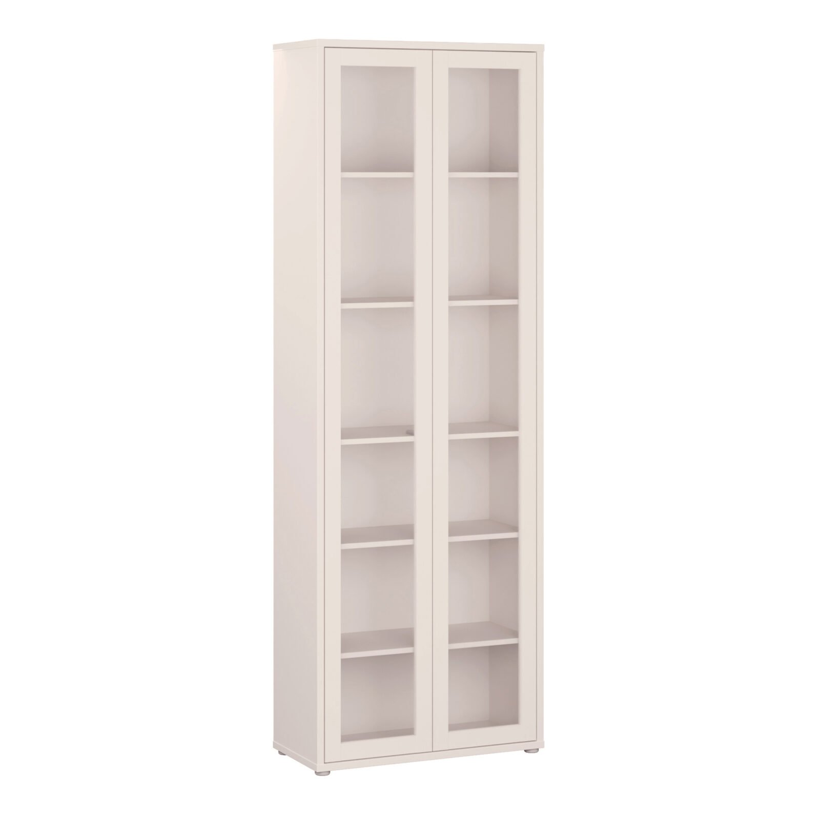 Alice Springs Slim Tall Display Cabinet with 2 Glass Doors Push-to-Open & 5 Shelves in Sand Alice Springs Slim Tall Display Cabinet with 2 Glass Doors Push-to-Open & 5 Shelves in Sand
