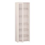 Alice Springs Slim Tall Display Cabinet with 2 Glass Doors Push-to-Open & 5 Shelves in Sand