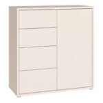 Alice Springs Storage Unit with 4 Drawers & 1 Door with Push-to-Open in Sand