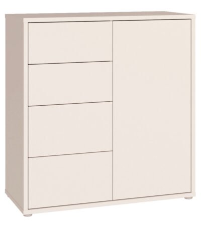 Alice Springs Storage Unit with 4 Drawers & 1 Door with Push-to-Open in Sand