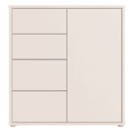 Alice Springs Storage Unit with 4 Drawers & 1 Door with Push-to-Open in Sand