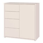 Alice Springs Storage Unit with 4 Drawers & 1 Door with Push-to-Open in Sand