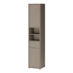 Alice Springs Tall Narrow Bathroom Storage Cabinet with 2 Doors Push-to-Open & 1 Drawer Push-to-Open in Taupe