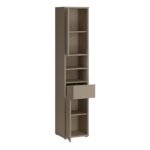 Alice Springs Tall Narrow Bathroom Storage Cabinet with 2 Doors Push-to-Open & 1 Drawer Push-to-Open in Taupe
