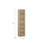 Alice Springs Tall Narrow Bookcase with 5 Shelves