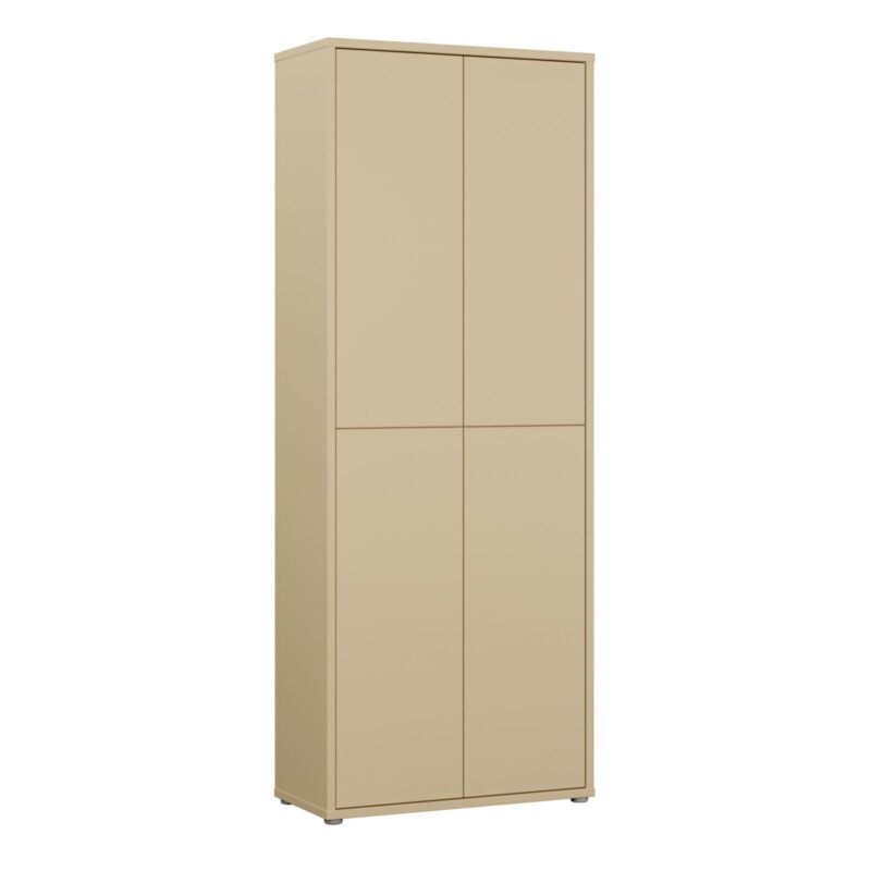 Alice Springs Tall Shoe Cabinet with 4 Doors Push-to-Open