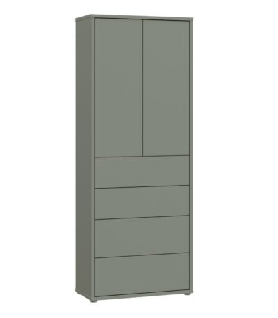 Alice Springs Tall Storage Cabinet with Push-to-Open Doors & 4 Drawers