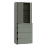 Alice Springs Tall Storage Cabinet with Push-to-Open Doors & 4 Drawers