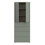 Alice Springs Tall Storage Cabinet with Push-to-Open Doors & 4 Drawers