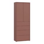 Alice Springs Tall Storage Cabinet with Push-to-Open Doors & 4 Drawers