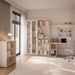 Alice Springs Tall Wide Bookcase with 5 Shelves in Sand