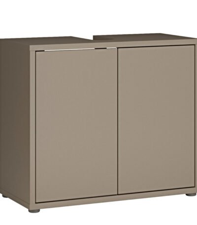 Alice Springs Under Sink Bathroom Cabinet with 2 Doors Push-to-Open in Taupe