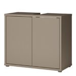 Alice Springs Under Sink Bathroom Cabinet with 2 Doors Push-to-Open in Taupe