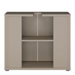 Alice Springs Under Sink Bathroom Cabinet with 2 Doors Push-to-Open in Taupe
