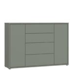 Alice Springs Wide Sideboard with 4 Drawers & 2 Doors with Push-to-Open