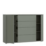 Alice Springs Wide Sideboard with 4 Drawers & 2 Doors with Push-to-Open