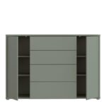 Alice Springs Wide Sideboard with 4 Drawers & 2 Doors with Push-to-Open