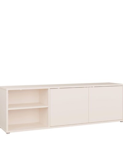 Alice Springs Wide TV Cabinet with 2 Doors Push-to-Open & 1 Open Shelf in Sand