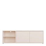 Alice Springs Wide TV Cabinet with 2 Doors Push-to-Open & 1 Open Shelf in Sand