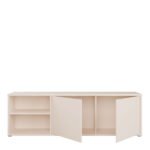 Alice Springs Wide TV Cabinet with 2 Doors Push-to-Open & 1 Open Shelf in Sand