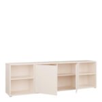 Alice Springs Wide TV Cabinet with 2 Doors Push-to-Open & 2 Open Shelves in Sand