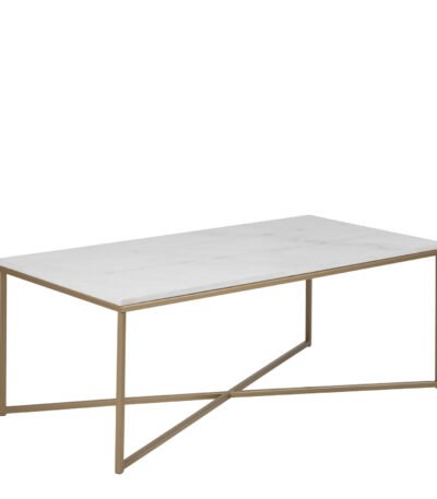 Alisma Coffee Table with White Marble Top