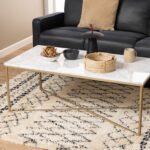 Alisma Coffee Table with White Marble Top