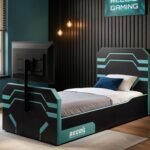 Alister Side Lift TV Ottoman Bed Black & Blue