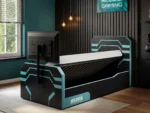 Alister Side Lift TV Ottoman Bed Black & Blue