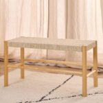 Alvin Weaved Bench in Off White