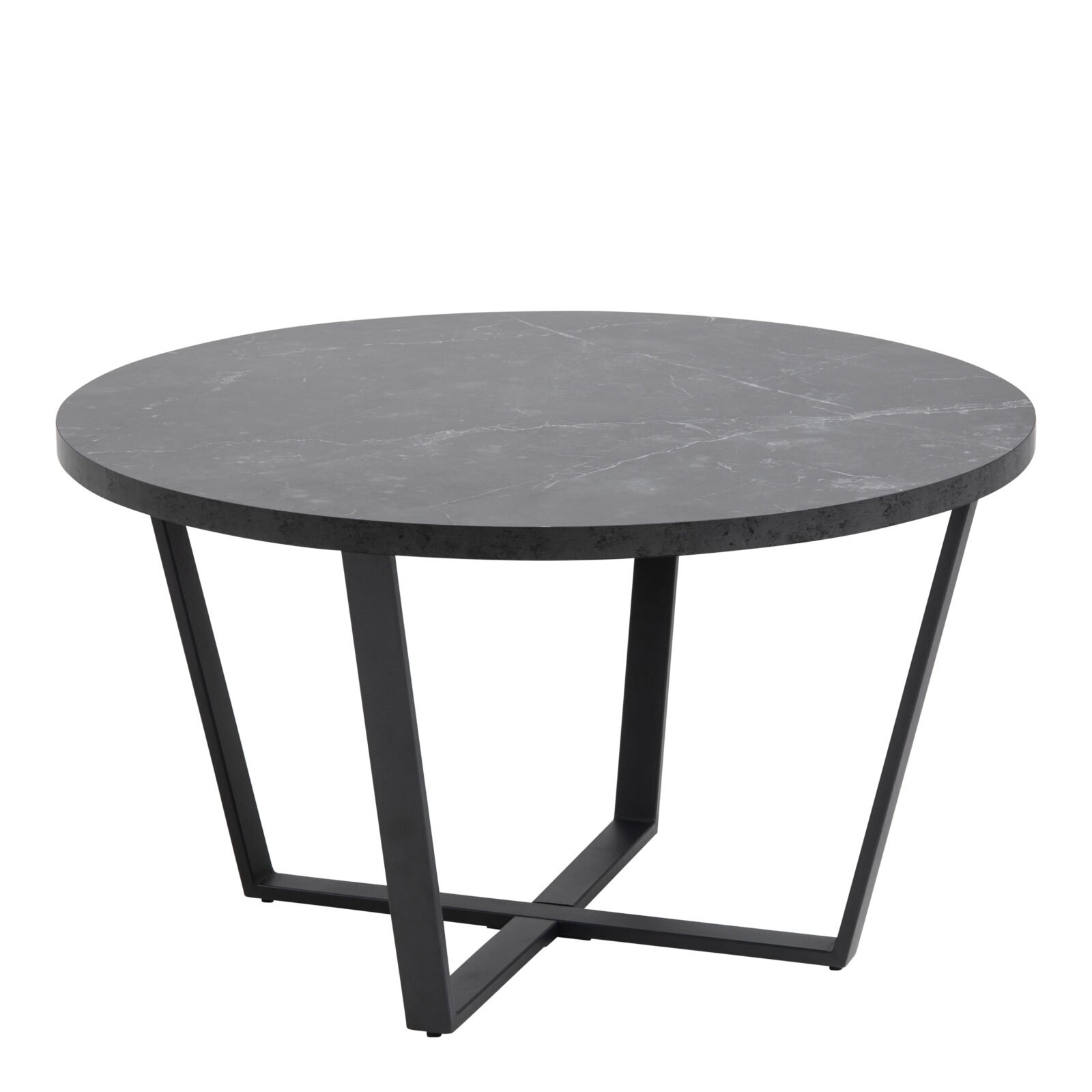 Amble Round Coffee Table with Black Marble Melamine Top & Black Legs Amble Round Coffee Table with Black Marble Melamine Top & Black Legs