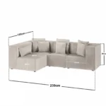 Anders Left Corner Modular Sofa Velvet
