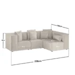 Anders Right Corner Modular Sofa Velvet