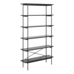 Angus Bookcase with 5 Shelves in Black