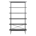Angus Bookcase with 5 Shelves in Black