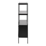 Angus Small Bookcase with 2 Sliding Doors in Black