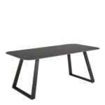 Antalya Dining Table with Black Ceramic Top & Black Metal Base