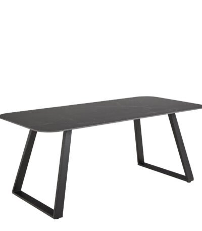 Antalya Dining Table with Black Ceramic Top & Black Metal Base