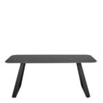 Antalya Dining Table with Black Ceramic Top & Black Metal Base