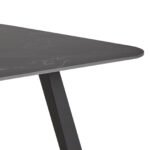 Antalya Dining Table with Black Ceramic Top & Black Metal Base