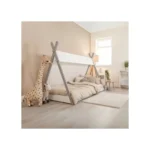 Apache Canvas Tipi Wooden Bed Frame Grey