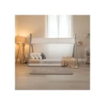 Apache Canvas Tipi Wooden Bed Frame Grey