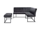 Apollo Black Velvet Corner Bench Set - Left Hand