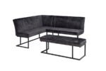 Apollo Black Velvet Corner Bench Set - Left Hand