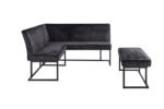 Apollo Black Velvet Corner Bench Set - Right Hand