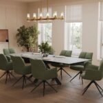 AR70 Forest Green Chenille Dining Chair