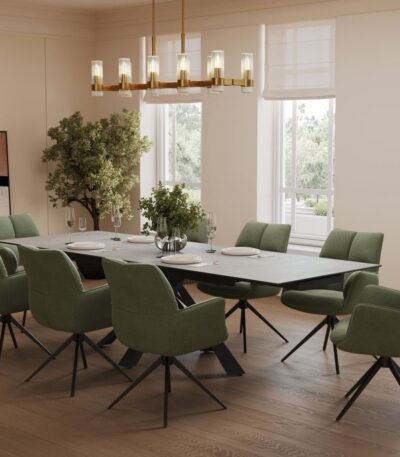AR70 Forest Green Chenille Dining Chair