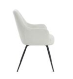 Arran Set of 2 Light Beige Textured Fabric Dining Chairs with Arms