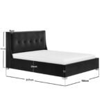 Artemis Kingsize Ottoman Bed with Cushioned Button Headboard Black Velvet - Image 7