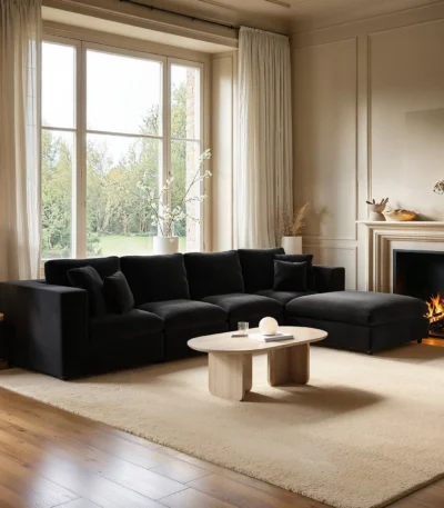 Asher Large Sofa with Reversible Footstool
